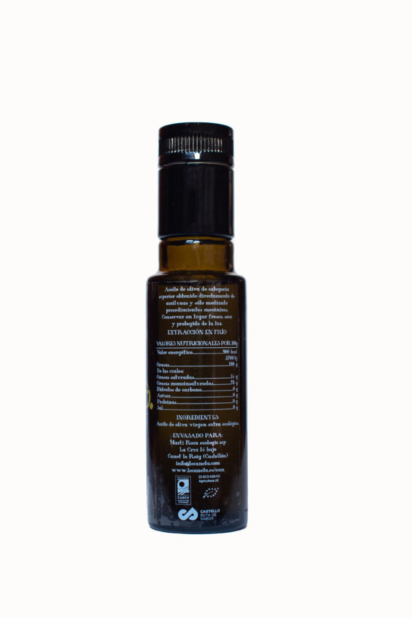 Botella Aceite Virgen Extra «Lo Canetà» 100 ml - Variedad Canetera - Imagen 2