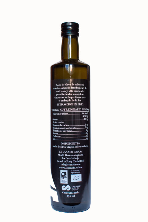 Botella de Aceite Virgen Extra «Lo Canetà» 750 ML - Mixtisque - Imagen 2